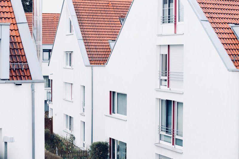 White house with red roofs